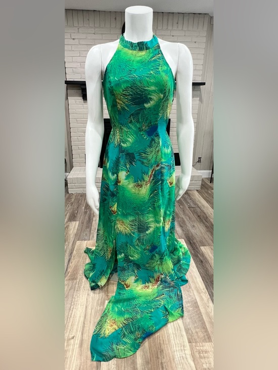 Lulus Dresses & Skirts - Lulu's Tropical Green Strapless Halter Gown
